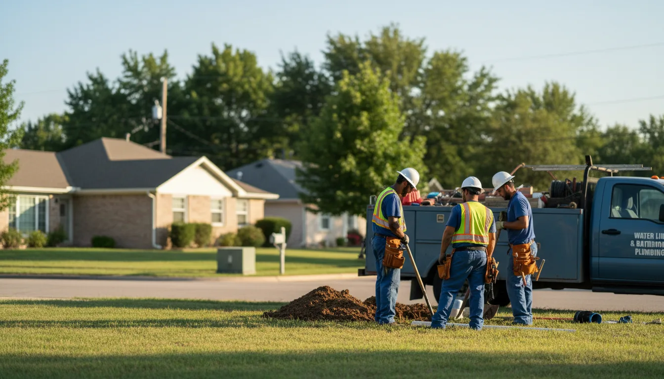 Residential water line and bathroom plumbing service in Devine, TX